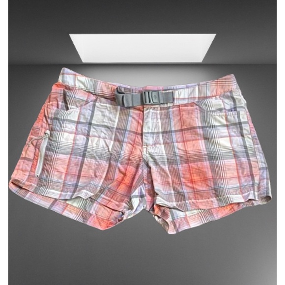 Columbia Size 8 Multicolored Plaid Cargo Shorts Lightweight Summer Preppy - Picture 1 of 8